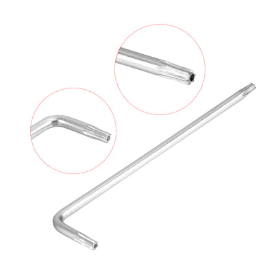 Harfington Long Tamper Proof Torx Star Key Bit Wrench L-Shape Nickel Plated