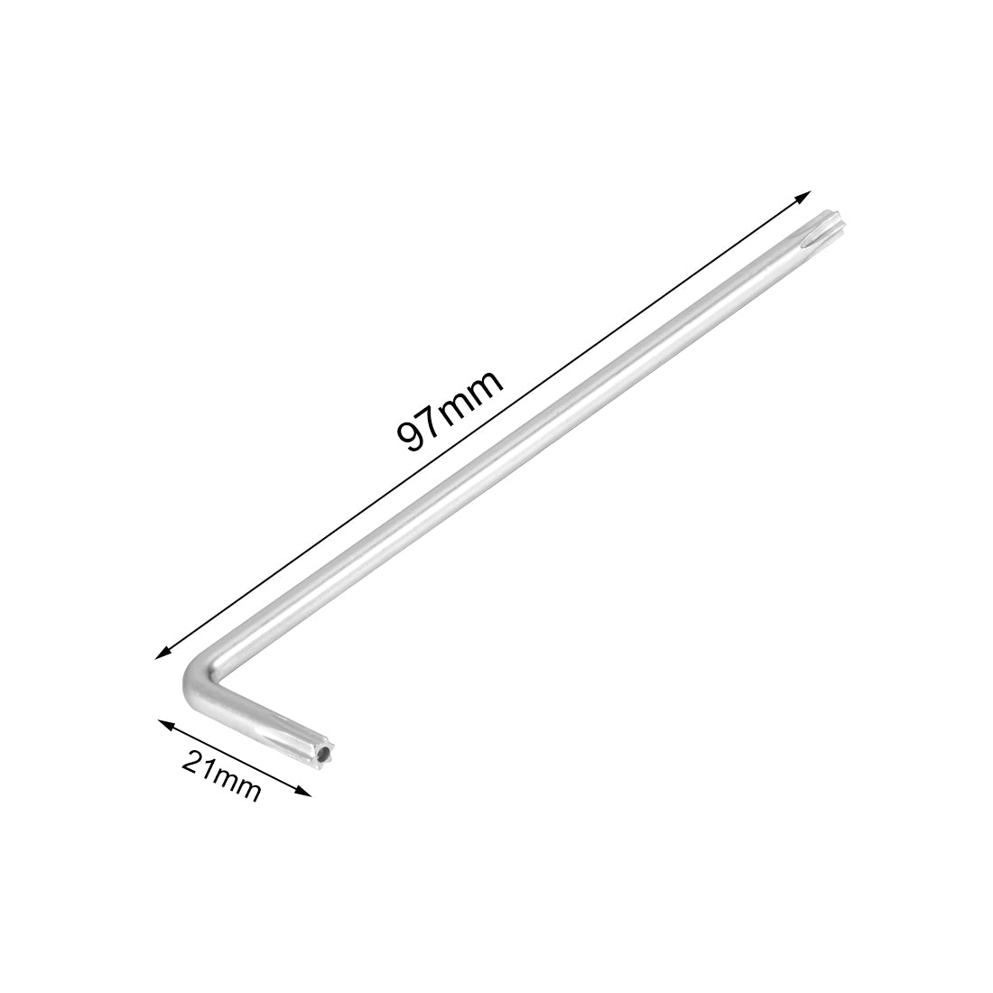 Harfington Long Tamper Proof Torx Star Key Bit Wrench L-Shape Nickel Plated