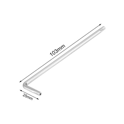 Harfington Long Tamper Proof Torx Star Key Bit Wrench L-Shape Nickel Plated