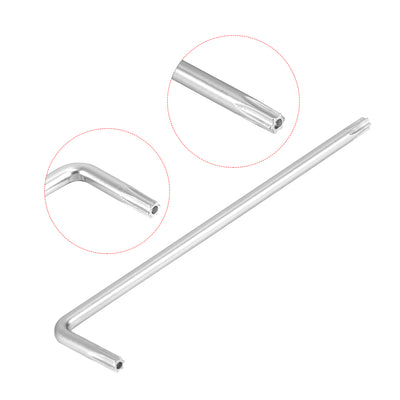 Harfington Long Tamper Proof Torx Star Key Bit Wrench L-Shape Nickel Plated