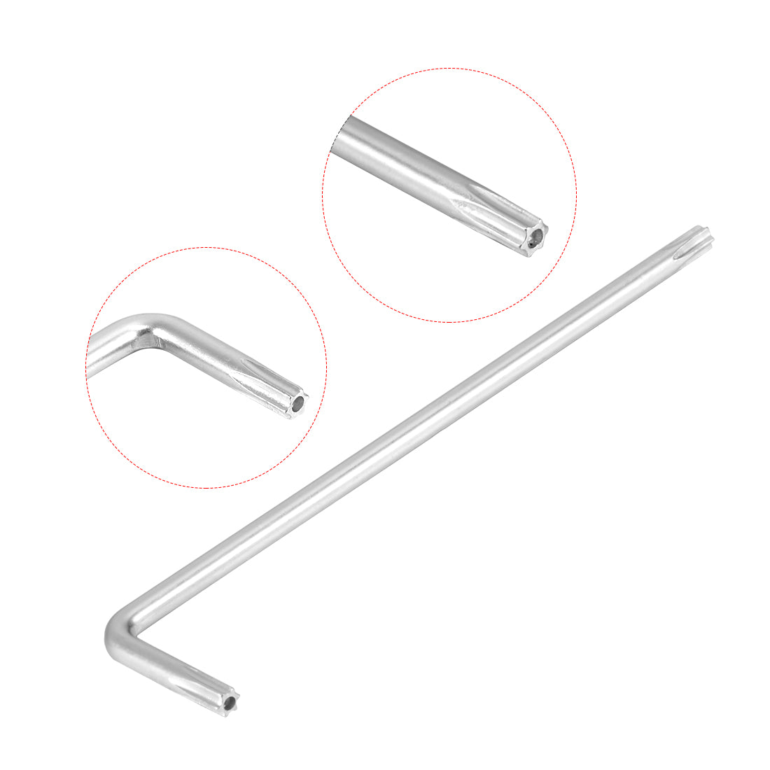 Harfington Long Tamper Proof Torx Star Key Bit Wrench L-Shape Nickel Plated