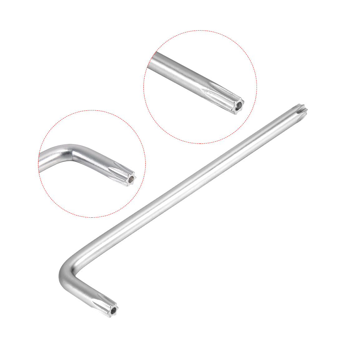 Harfington Long Tamper Proof Torx Star Key Bit Wrench L-Shape Nickel Plated