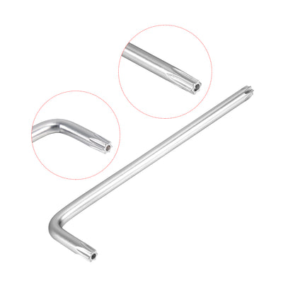 Harfington Long Tamper Proof Torx Star Key Bit Wrench L-Shape Nickel Plated