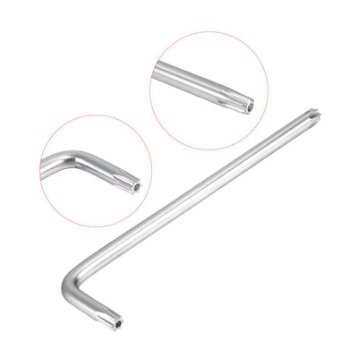 Harfington Long Tamper Proof Torx Star Key Bit Wrench L-Shape Nickel Plated