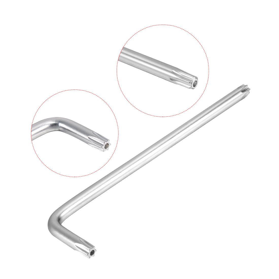 Harfington Long Tamper Proof Torx Star Key Bit Wrench L-Shape Nickel Plated