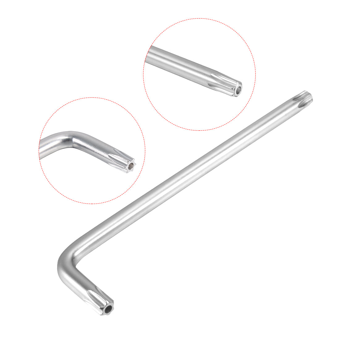 Harfington Long Tamper Proof Torx Star Key Bit Wrench L-Shape Nickel Plated