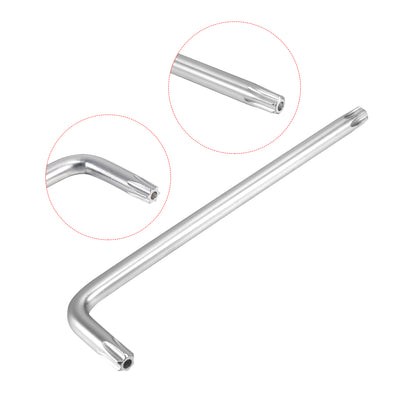 Harfington Long Tamper Proof Torx Star Key Bit Wrench L-Shape Nickel Plated