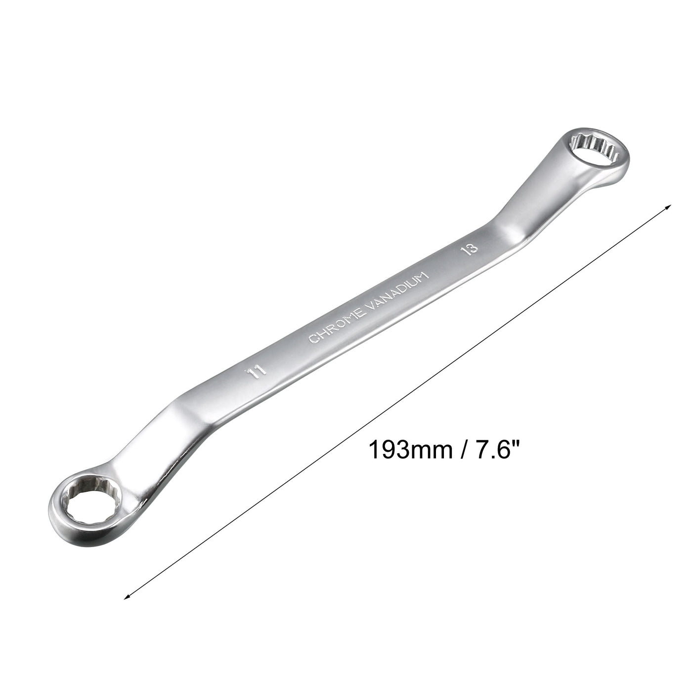Harfington Metric 12 Point Offset Double Box End Wrench Chrome Plated, Cr-V