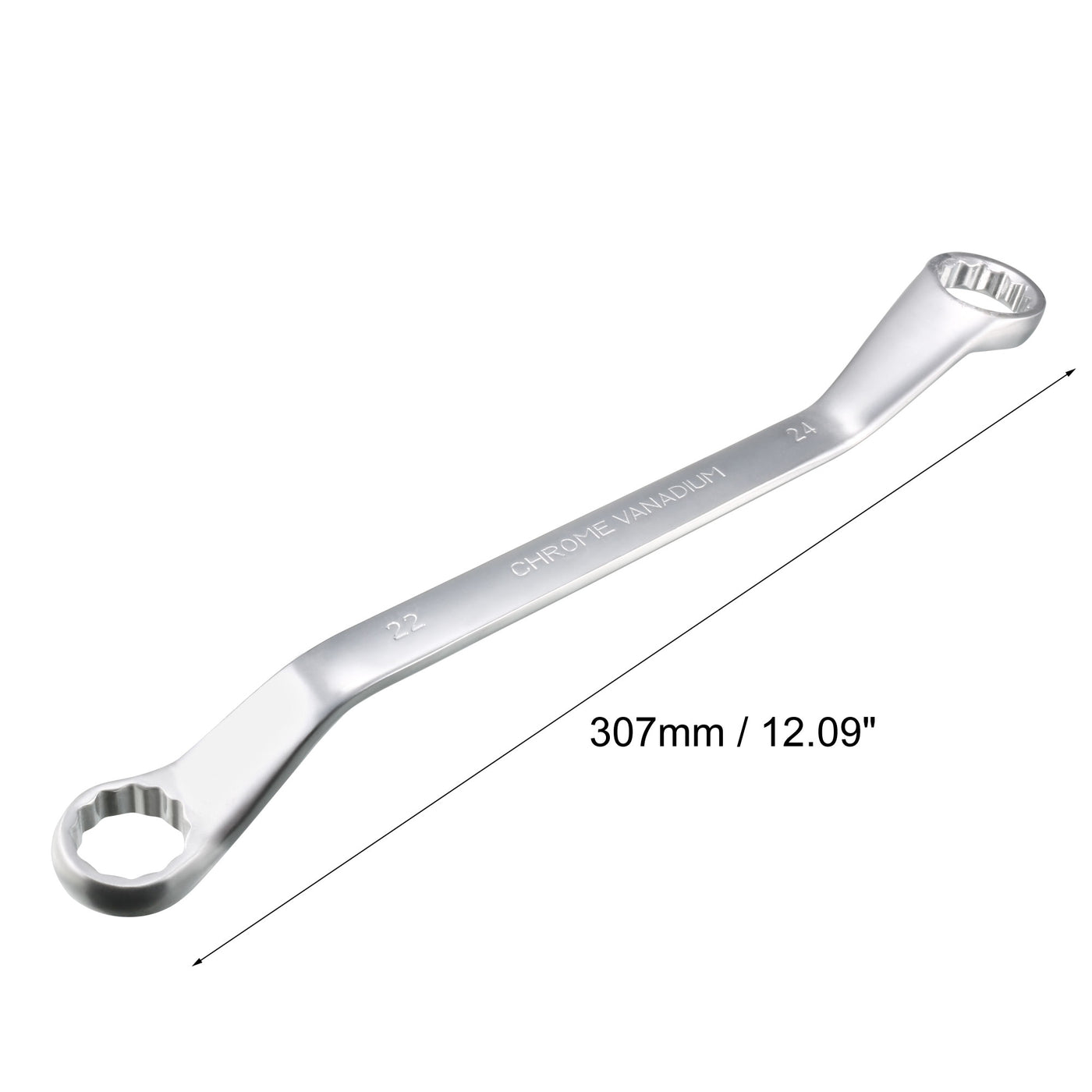 Harfington Metric 12 Point Offset Double Box End Wrench Chrome Plated, Cr-V