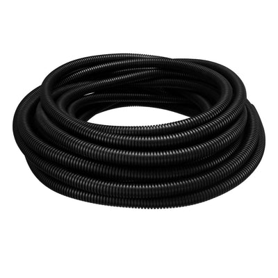 Harfington 14 M 12 x 15.8 mm PP Flexible Corrugated Conduit Tube for Garden,Office Black