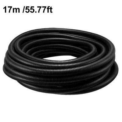 Harfington 17 M 17 x 21.2 mm PP Flexible Corrugated Conduit Tube for Garden,Office Black