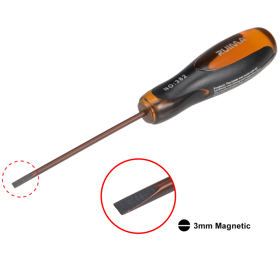 Harfington Slotted Magnetic Screwdriver Round Shaft Comfort Grip