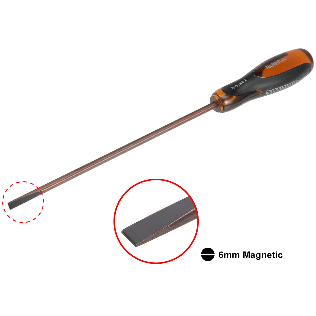Harfington Slotted Magnetic Screwdriver Round Shaft Comfort Grip