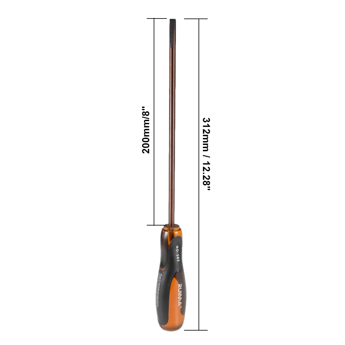 Harfington Slotted Magnetic Screwdriver Round Shaft Comfort Grip