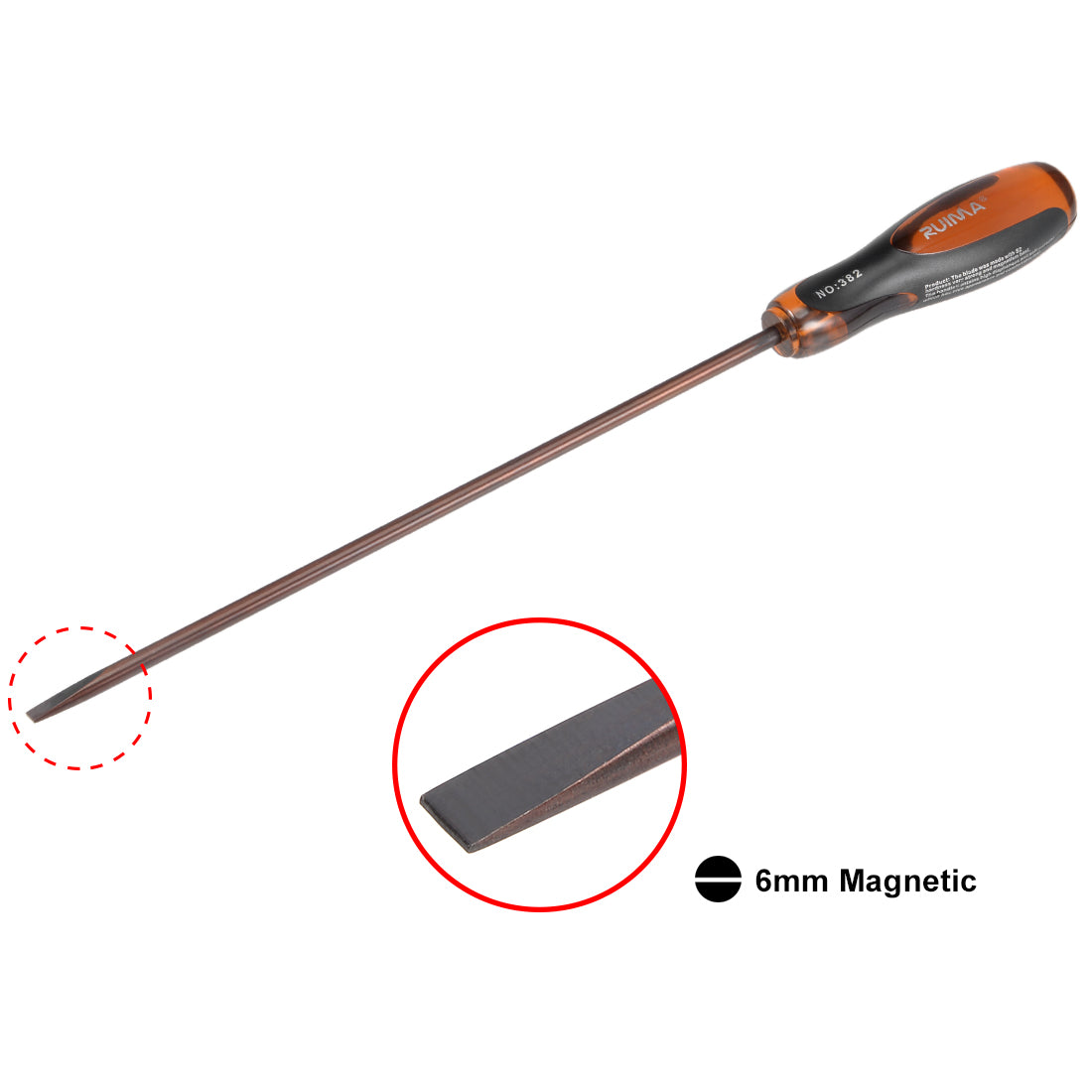 Harfington Slotted Magnetic Screwdriver Round Shaft Comfort Grip