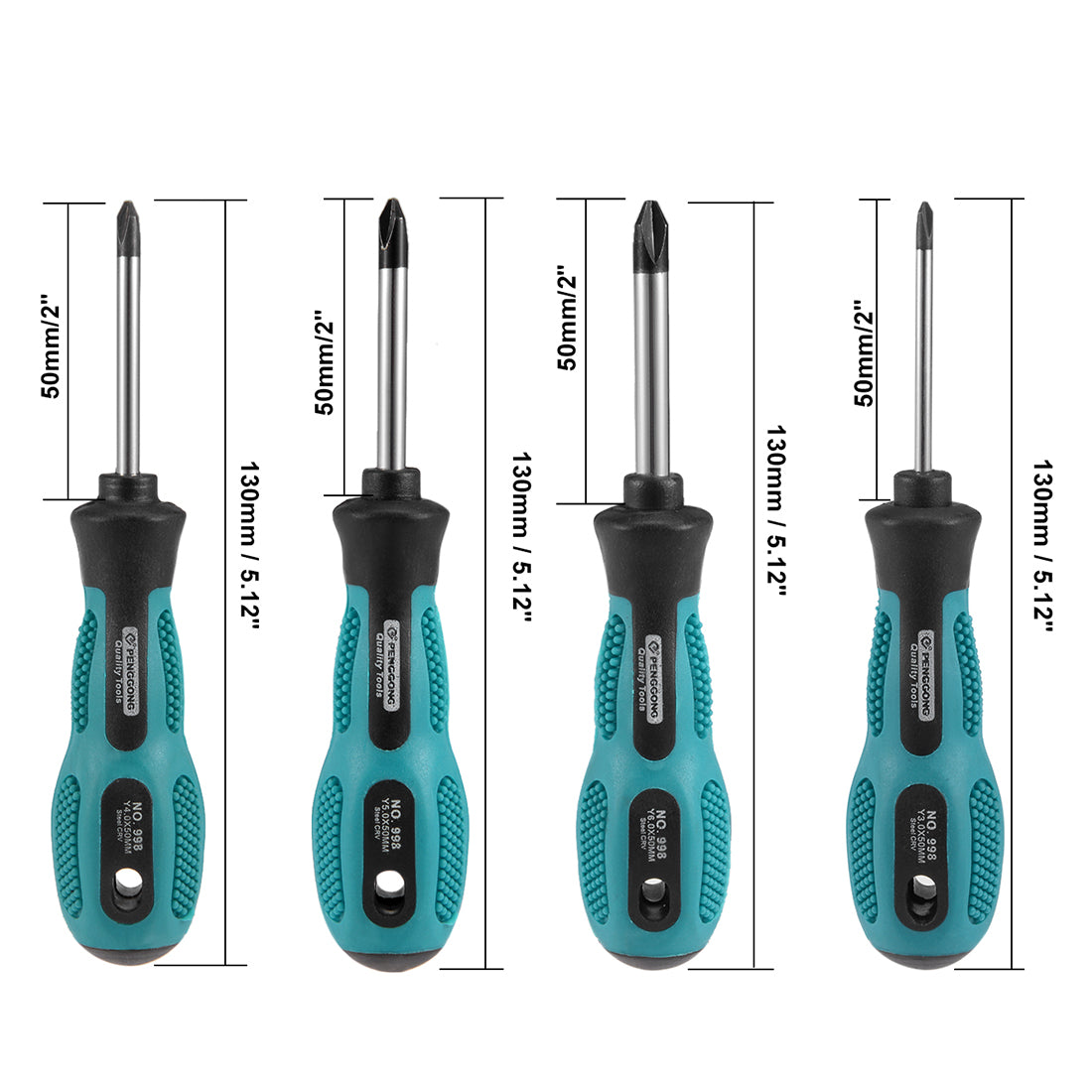 Harfington Magnetic 3mm 4mm 5mm 6mm Y-type Screwdriver Set of 4 Pcs
