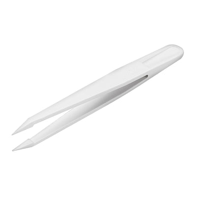 Harfington 93302 White Plastic Fine Point Tip Anti-static Tweezers 4.7 Inch Length 93302