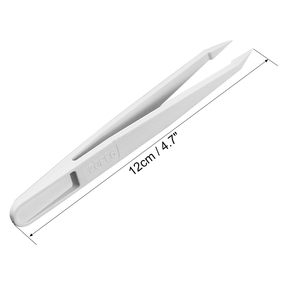 Harfington 93302 White Plastic Fine Point Tip Anti-static Tweezers 4.7 Inch Length 93302