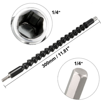 Harfington 1/4-inch Drive Flexible Extension Bar Magnetic Socket Flex Drill Adaptor