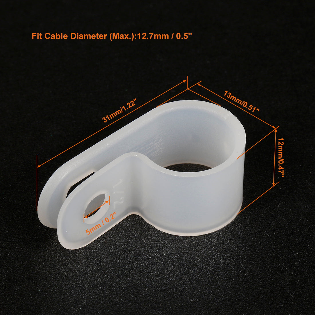 Harfington Nylon R-type Cable Clamp Organizer Cord Clips for Wire Management