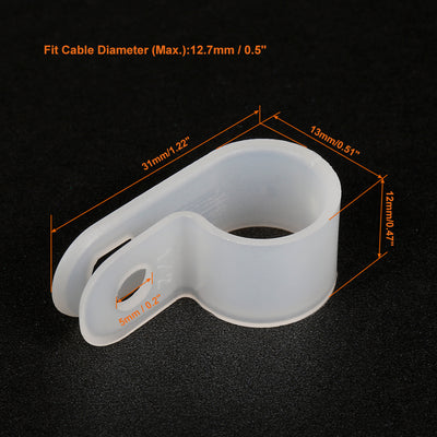 Harfington Nylon R-type Cable Clamp Organizer Cord Clips for Wire Management