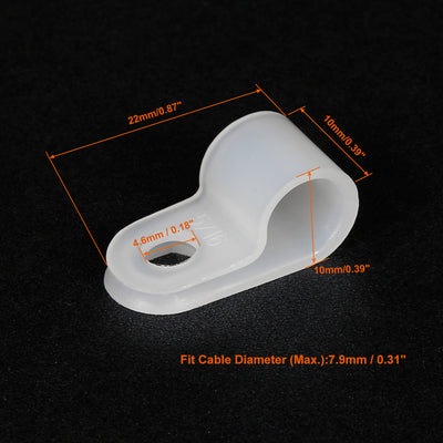 Harfington Nylon R-type Cable Clamp Organizer Cord Clips for Wire Management