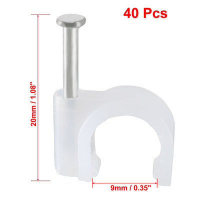 Harfington Wall Mount Coax Electric Cable Wire Clip Fastener Saddle White Nylon