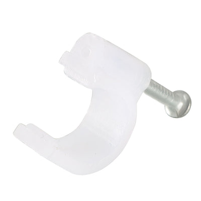 Harfington Wall Mount Coax Electric Cable Wire Clip Fastener Saddle White Nylon