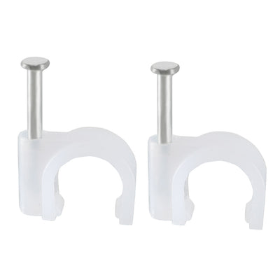Harfington Wall Mount Coax Electric Cable Wire Clip Fastener Saddle White Nylon
