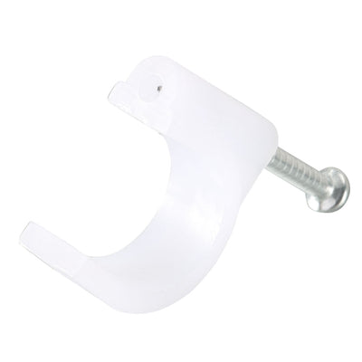 Harfington Wall Mount Coax Electric Cable Wire Clip Fastener Saddle White Nylon