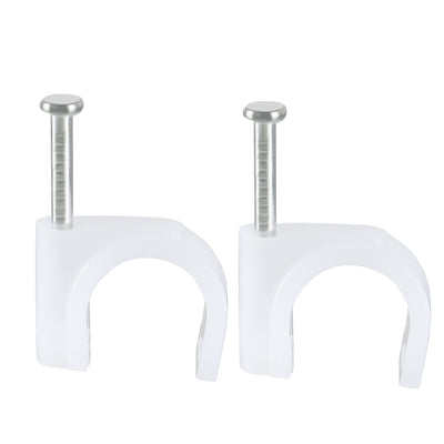 Harfington Wall Mount Coax Electric Cable Wire Clip Fastener Saddle White Nylon
