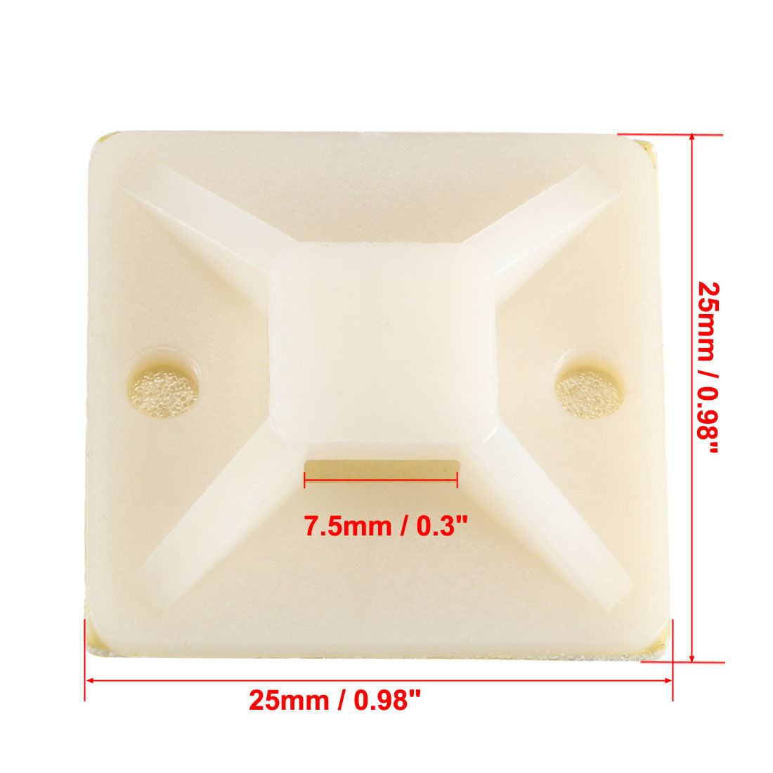 Harfington 150pcs Self Adhesive Cable Tie Mounts Wire Base Holders 25mm x 25mm