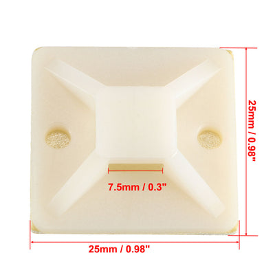 Harfington 150pcs Self Adhesive Cable Tie Mounts Wire Base Holders 25mm x 25mm