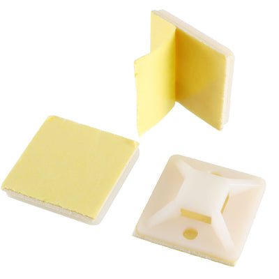 Harfington 150pcs Self Adhesive Cable Tie Mounts Wire Base Holders 25mm x 25mm