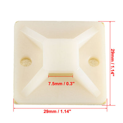 Harfington 150pcs Self Adhesive Cable Tie Mounts Wire Base Holders 29mm x 29mm