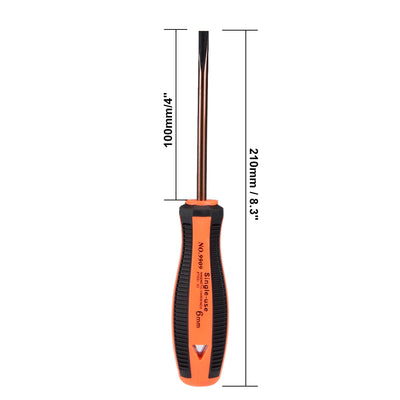 Harfington Slotted Magnetic Screwdriver Round Shaft Comfort Non Slip Grip