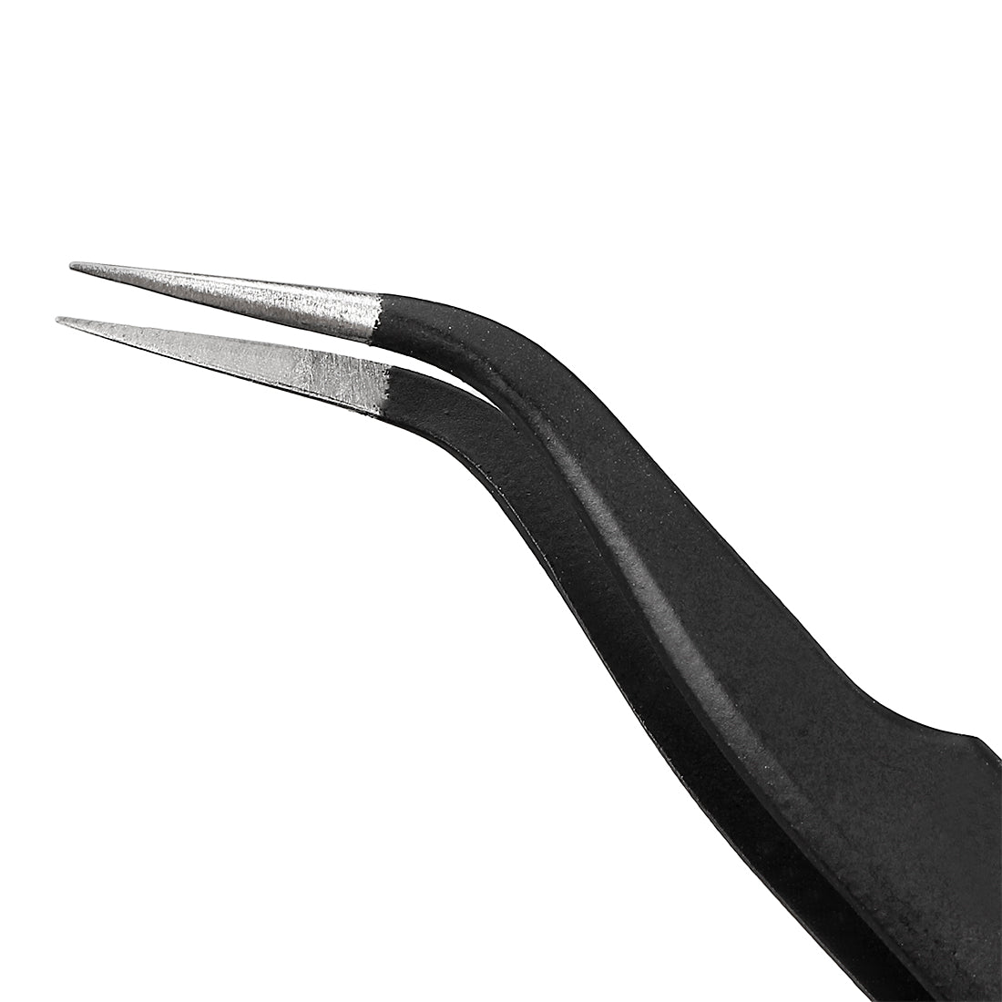 Harfington ESD Anti-static Stainless Steel Tweezers Curved Pointed Non-magnetic Tip 4.84 Inch Length