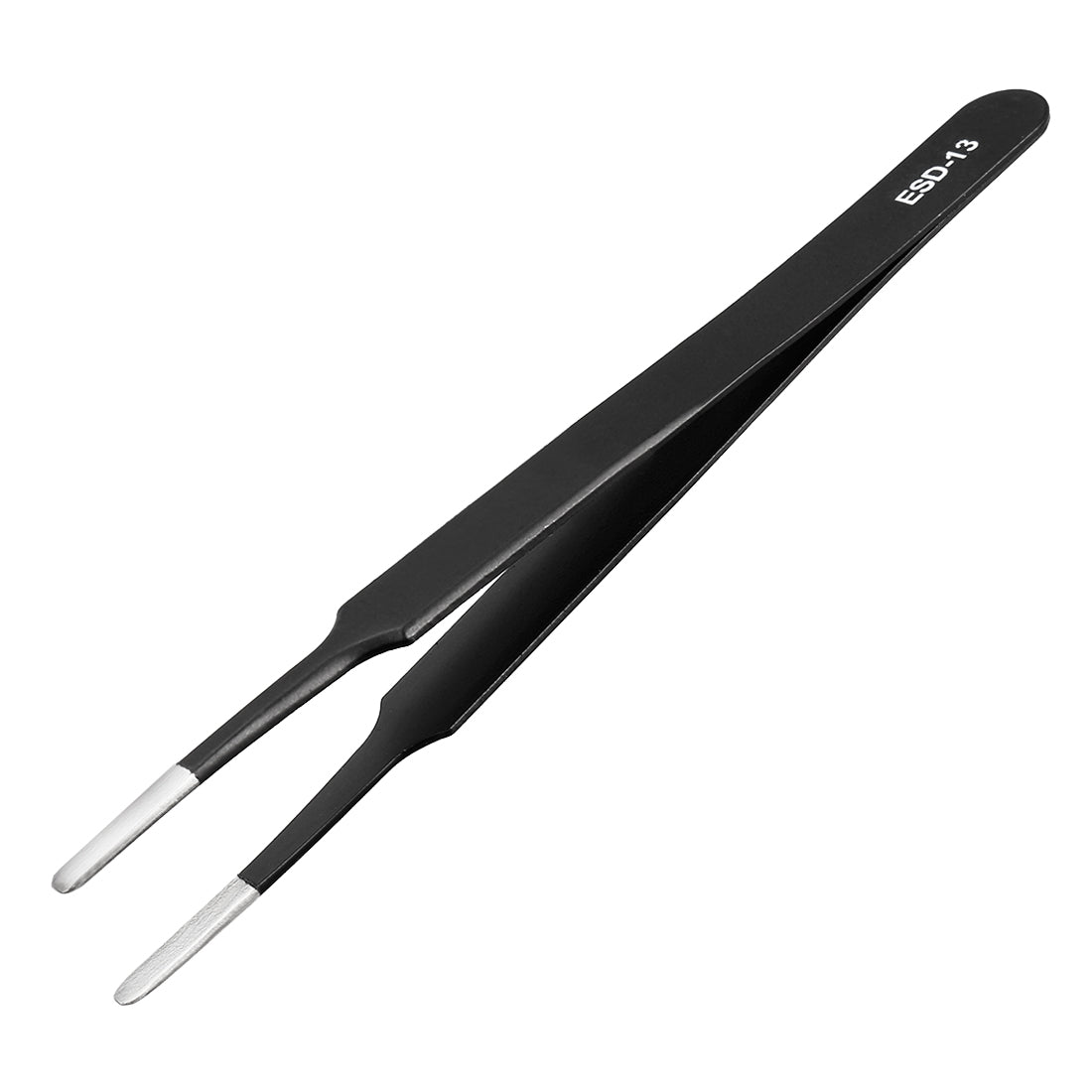 Harfington ESD Anti-static Stainless Steel Tweezers Blunt Tip Non-magnetic 4.8 Inch Long