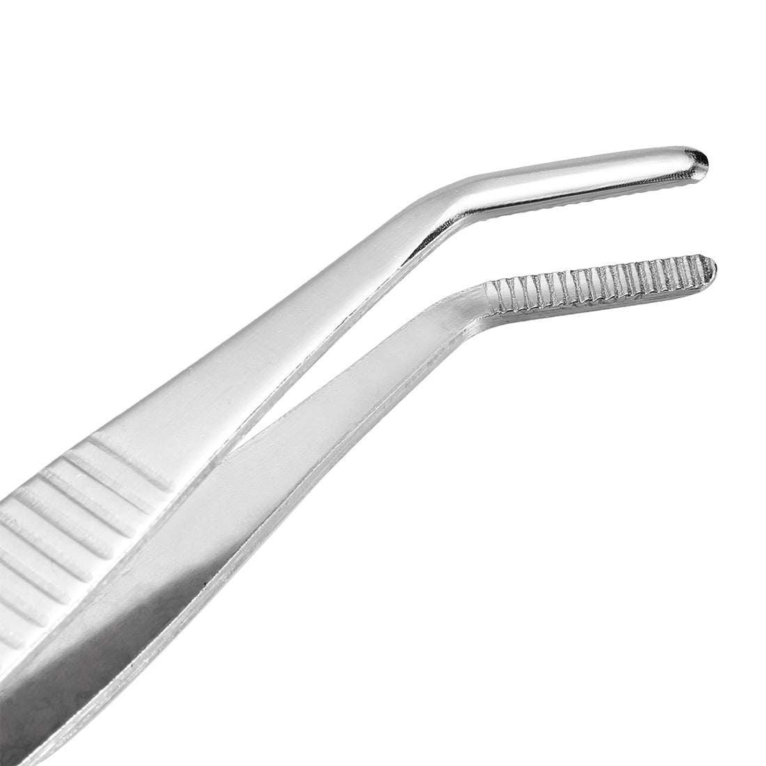 Harfington 5 Pcs 5-Inch Stainless Steel Tweezers with Curved Serrated Tip