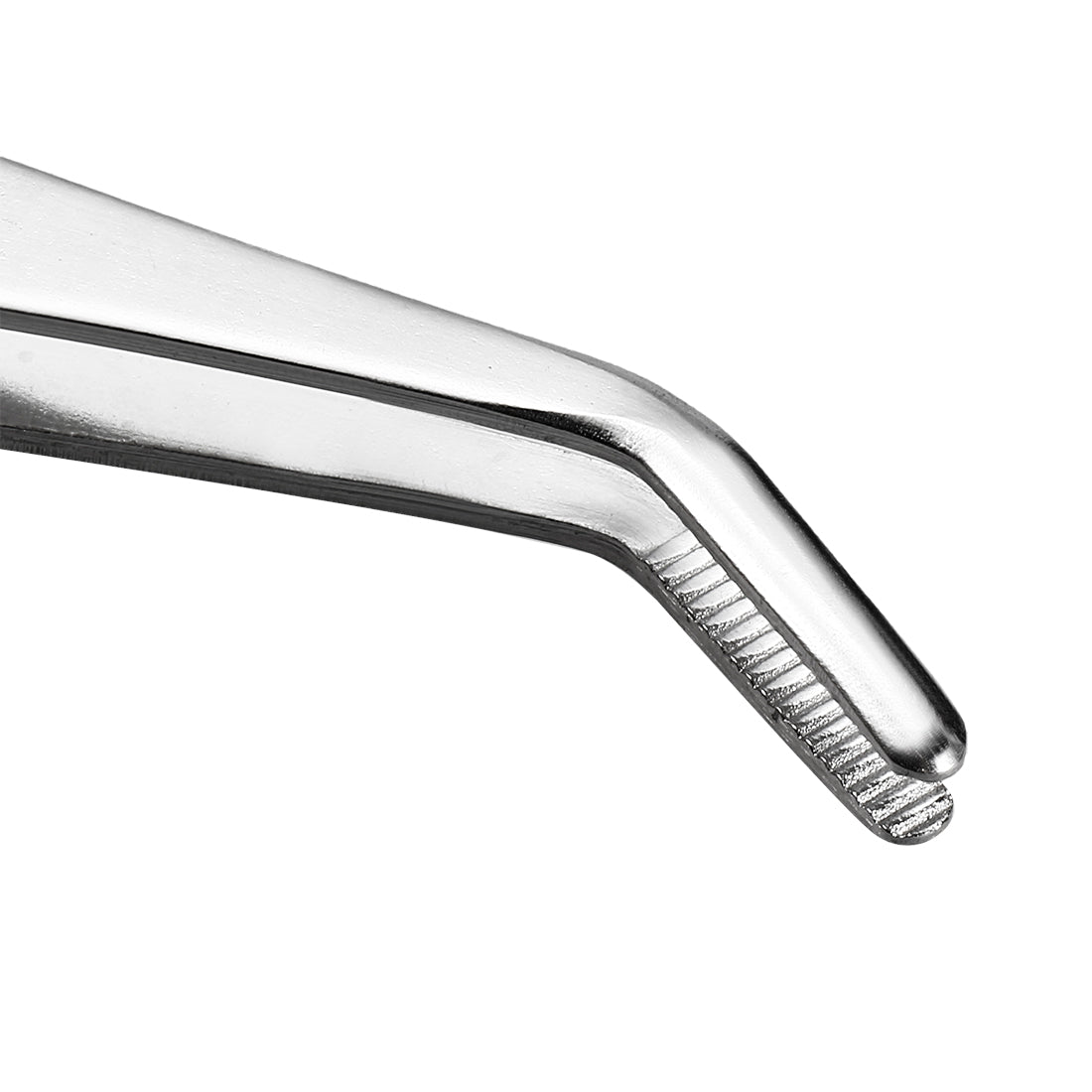 Harfington 2 Pcs 5.5-Inch 430 Stainless Steel Tweezers with Curved Serrated Tip