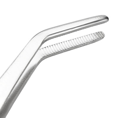 Harfington 8-Inch Stainless Steel Tweezers with Curved Serrated Tip