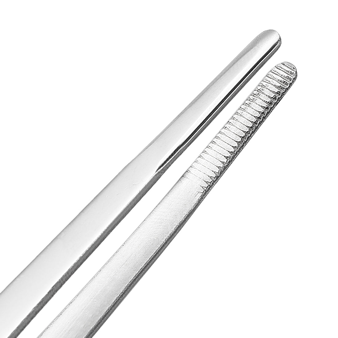 Harfington 2 Pcs 12-Inch Stainless Steel Straight Blunt Tweezers with Serrated Tip