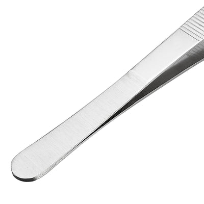 Harfington 10-Inch Stainless Steel Tweezers with Curved Pointed Serrated Tip