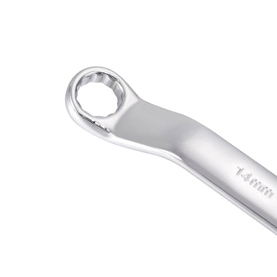 Harfington 14mm x 17mm 12 Point Offset Double Box End Wrench Polished Finish, Cr-V