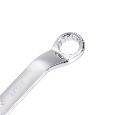Harfington 14mm x 17mm 12 Point Offset Double Box End Wrench Polished Finish, Cr-V