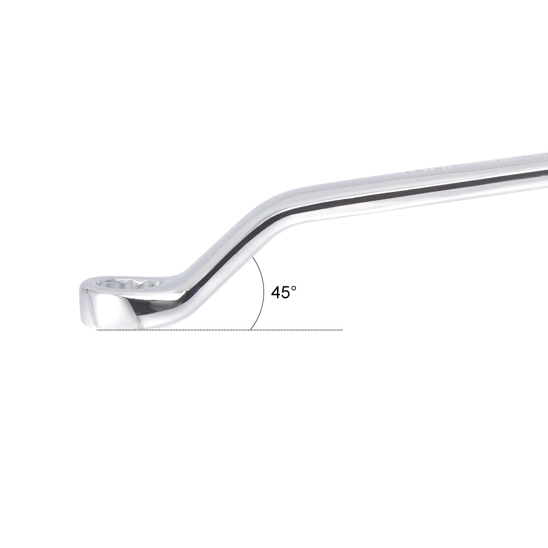 Harfington 14mm x 17mm 12 Point Offset Double Box End Wrench Polished Finish, Cr-V