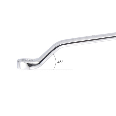 Harfington 14mm x 17mm 12 Point Offset Double Box End Wrench Polished Finish, Cr-V