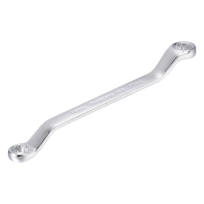 Harfington 14mm x 17mm 12 Point Offset Double Box End Wrench Polished Finish, Cr-V