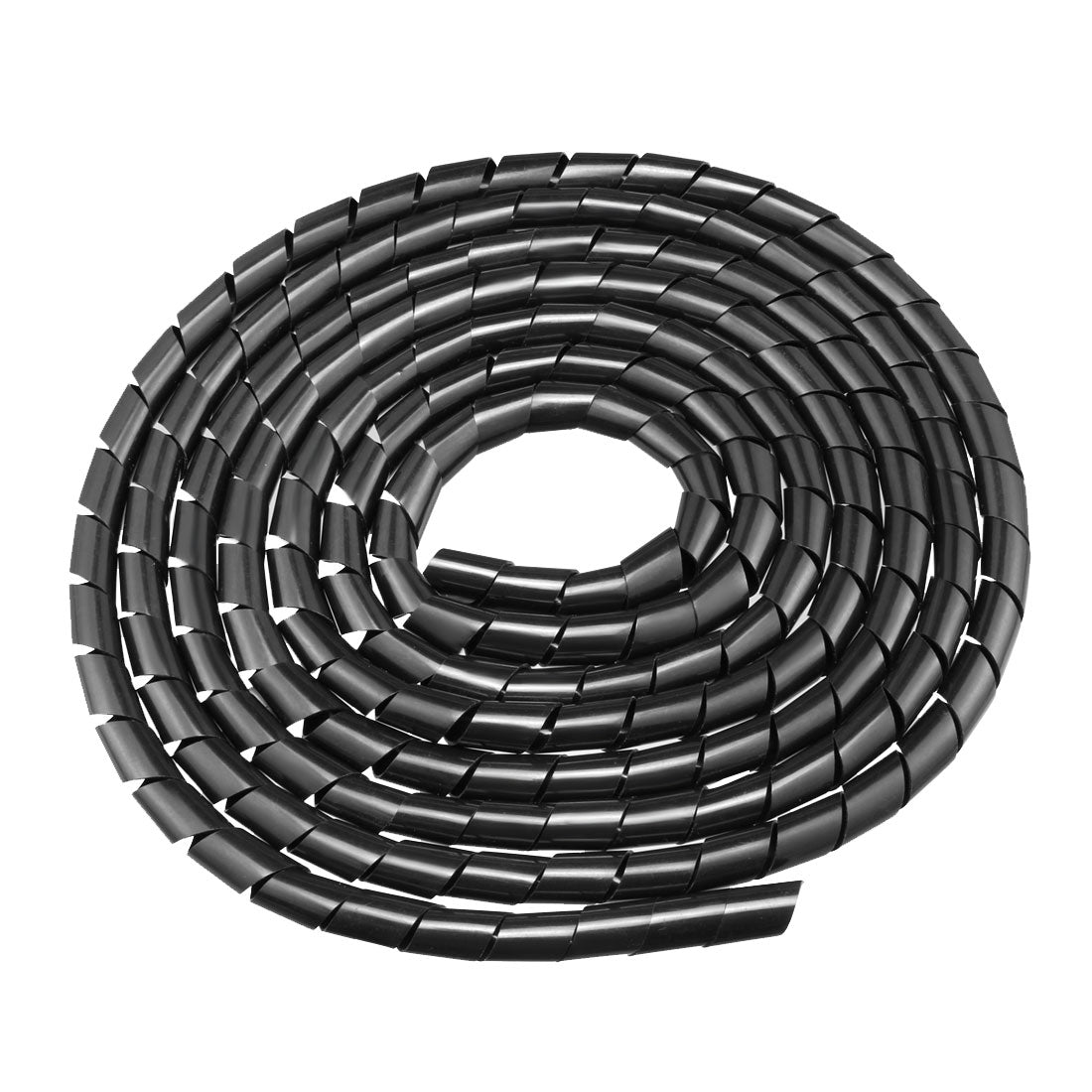 Harfington 16mm Flexible Spiral Tube Cable Wire Wrap Computer Manage Cord Black 4-5M