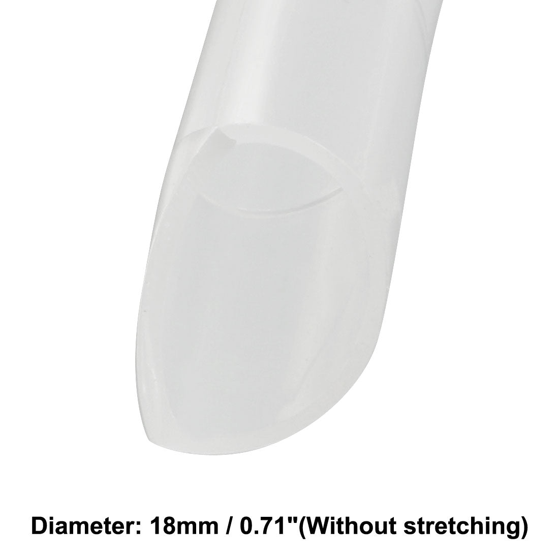 Harfington 18mm Flexible Spiral Tube Cable Wire Wrap Computer Manage Cord Transparent 3.5-4M